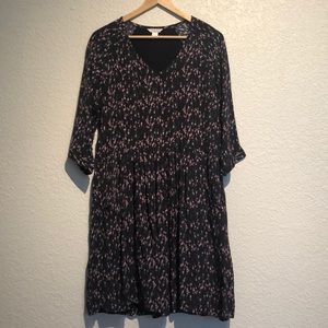 Garnet Hill drop waist subtle print dress S2